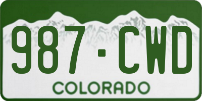 CO license plate 987CWD