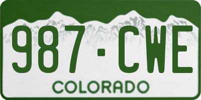 CO license plate 987CWE