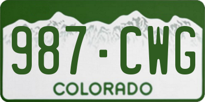 CO license plate 987CWG