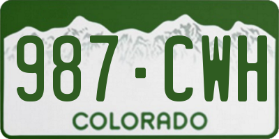 CO license plate 987CWH