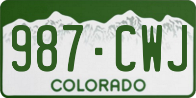 CO license plate 987CWJ