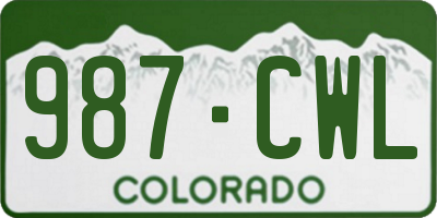 CO license plate 987CWL