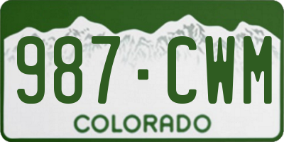 CO license plate 987CWM