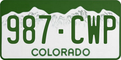 CO license plate 987CWP