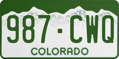 CO license plate 987CWQ