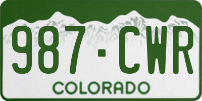 CO license plate 987CWR