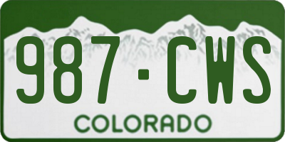 CO license plate 987CWS