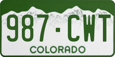 CO license plate 987CWT