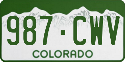 CO license plate 987CWV