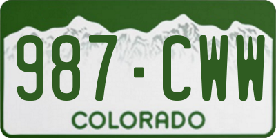 CO license plate 987CWW