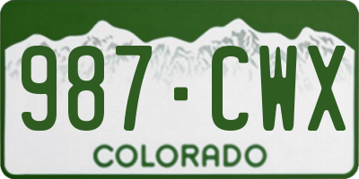 CO license plate 987CWX
