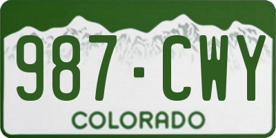 CO license plate 987CWY