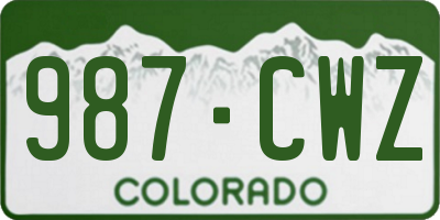 CO license plate 987CWZ