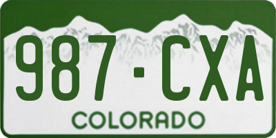 CO license plate 987CXA