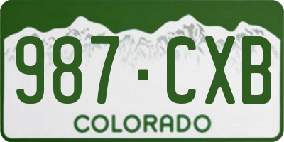 CO license plate 987CXB