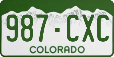 CO license plate 987CXC