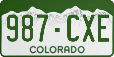 CO license plate 987CXE