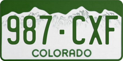 CO license plate 987CXF