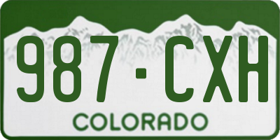 CO license plate 987CXH
