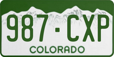 CO license plate 987CXP