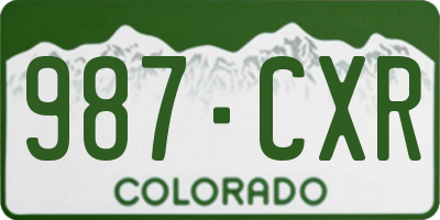 CO license plate 987CXR