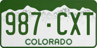 CO license plate 987CXT
