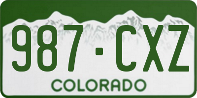 CO license plate 987CXZ
