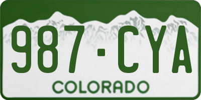 CO license plate 987CYA