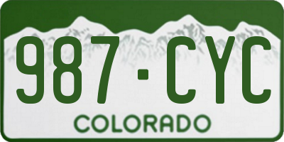 CO license plate 987CYC