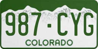 CO license plate 987CYG