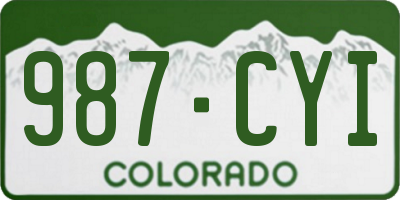 CO license plate 987CYI
