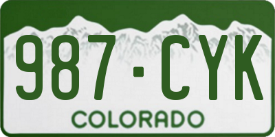 CO license plate 987CYK