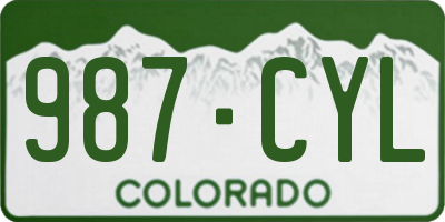CO license plate 987CYL