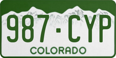 CO license plate 987CYP