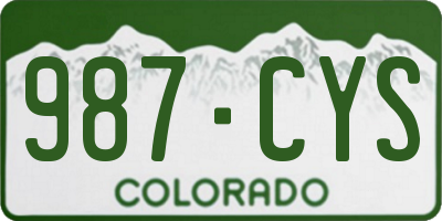 CO license plate 987CYS