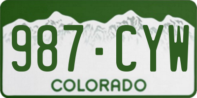 CO license plate 987CYW