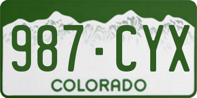 CO license plate 987CYX
