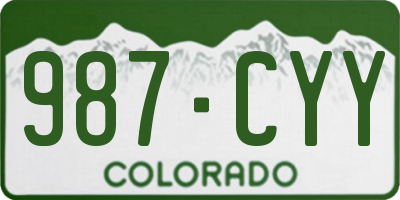 CO license plate 987CYY