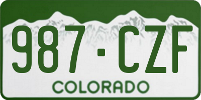 CO license plate 987CZF