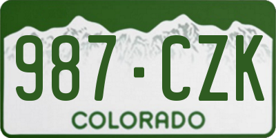 CO license plate 987CZK