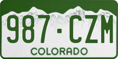 CO license plate 987CZM