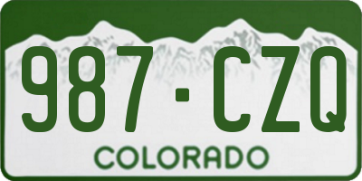 CO license plate 987CZQ