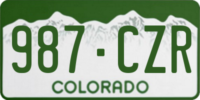 CO license plate 987CZR