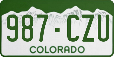 CO license plate 987CZU