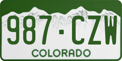 CO license plate 987CZW
