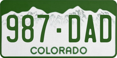 CO license plate 987DAD