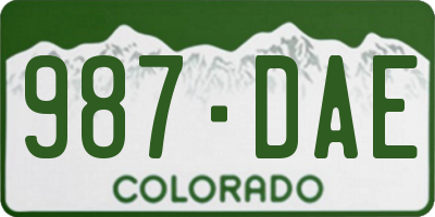CO license plate 987DAE