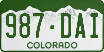 CO license plate 987DAI