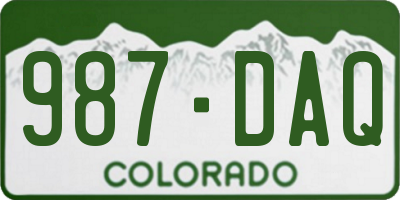 CO license plate 987DAQ