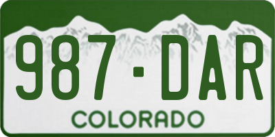 CO license plate 987DAR